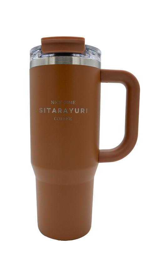 تراول ماگ استیل دوجداره SITARAYURI کد 047 ظرفیت 900 میلیلیتر دوحالته دستهدار
