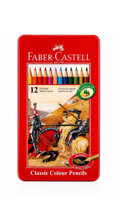 مداد رنگی ۱۲ رنگ اورجینال فابر کاستل مدل Classic جعبه فلزی وارداتی