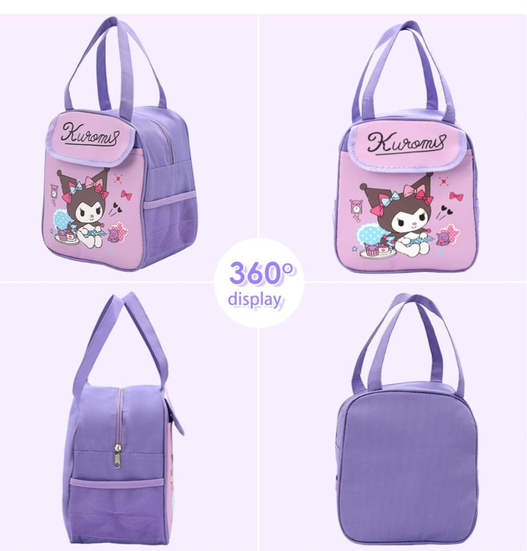 کیف غذای عایقدار کودک کرومی مدل Cute Kuromi Lunch Bag