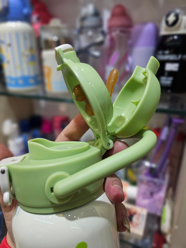 تراول ماگ فانتزی My Cup مدل کودکانه استیل دوجداره 316 با نی و آساننوش ۵۰۰ میل دستهدار