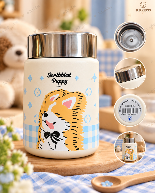 مینی فلاسک فانتزی FABO مدل Puppy استیل SUS 316 ظرفیت ۲۳۰ میلیلیتر