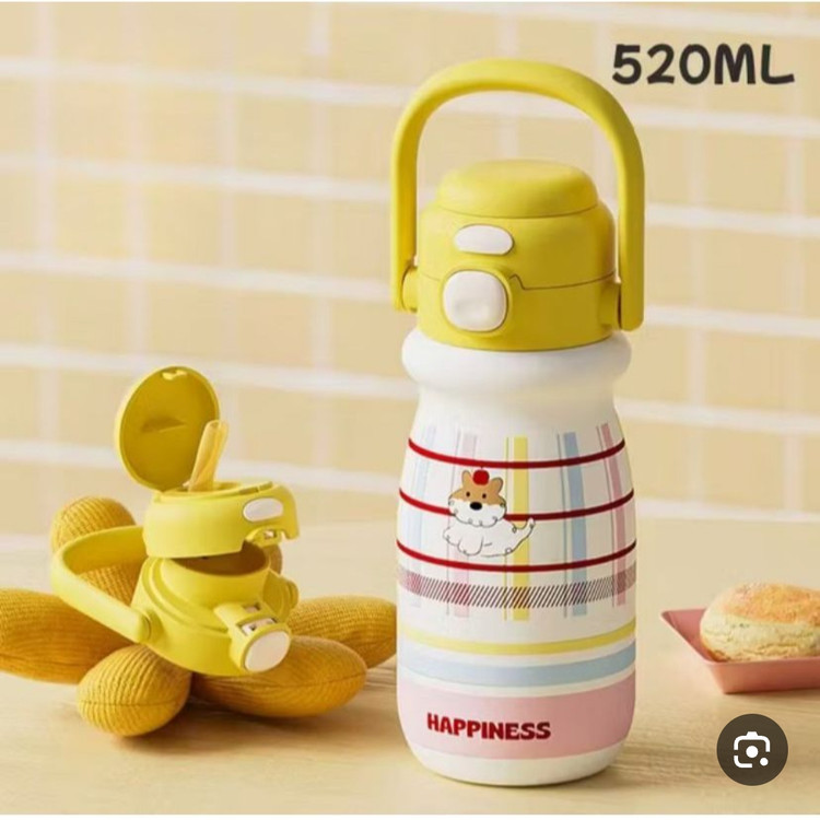 تراول ماگ فانتزی دوحالته طرح هاپو ۵۲۰ میل با استیل 316 و نی